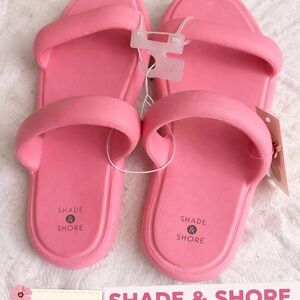 Shade & Shore Bubblegum Pink Dual-Strap Slide Sandals